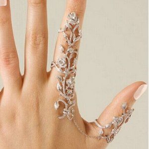 Two finger ring with chain